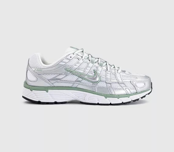 Odd sizes - Nike P-6000 Metallic Silver Steam White Black UK Sizes Right 6/Left 5