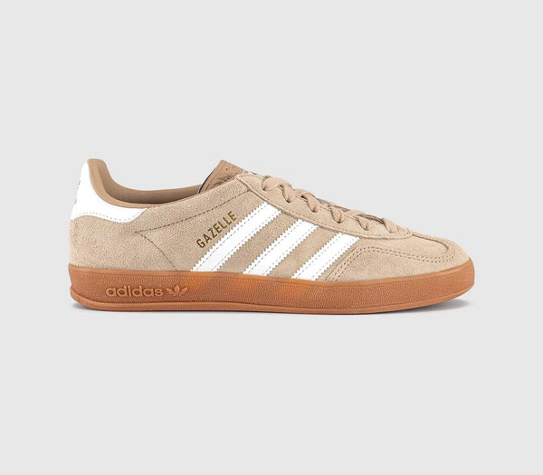 adidas Gazelle Indoor Trainers Magic Beige White White Gum UK Size 5