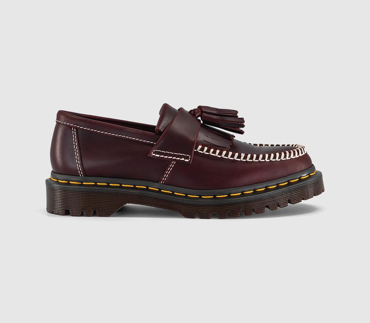 Womens Dr. Martens Adrian Loafers Cherry Red Whip Stitch
