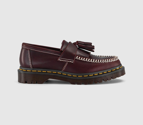 Womens Dr. Martens Adrian Loafers Cherry Red Whip Stitch