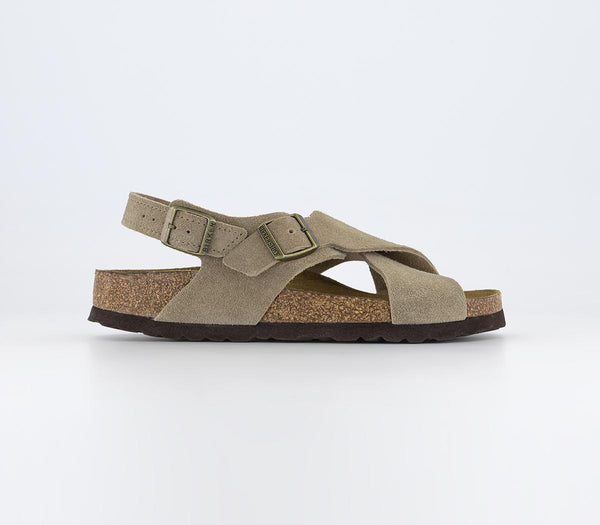 Womens Birkenstock Tulum Cross Sandals Taupe Suede Uk Size 5