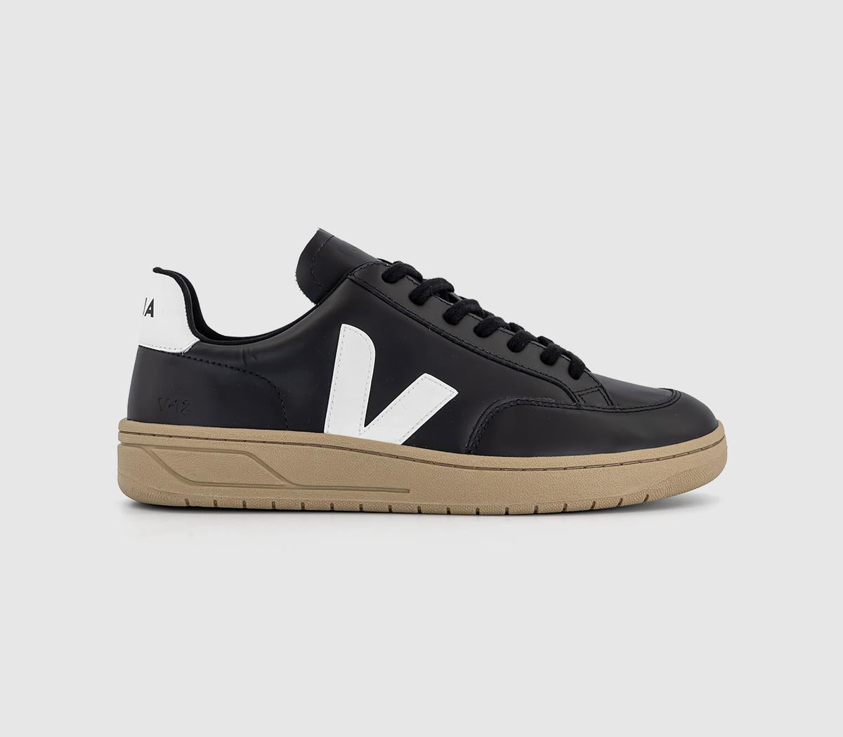 Veja V12 Trainers Black White Dune