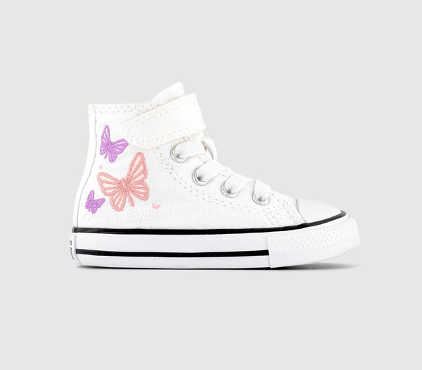 Kids Converse All Star Hi 1Vlace White Pink Phase Grape Fizz Uk Size 4 Infant