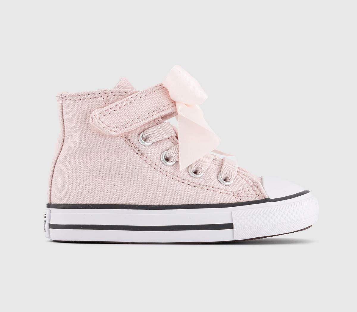 Kids Converse All Star Hi 1Vlace Toddler Trainers Blush Hush White Vamp Pyre Bow