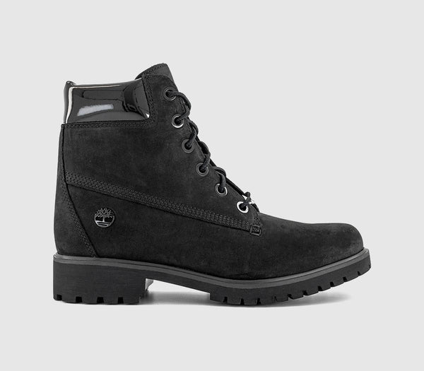 Womens Timberland Lyonsdale Boots Black Nubuck Patent UK Size 5