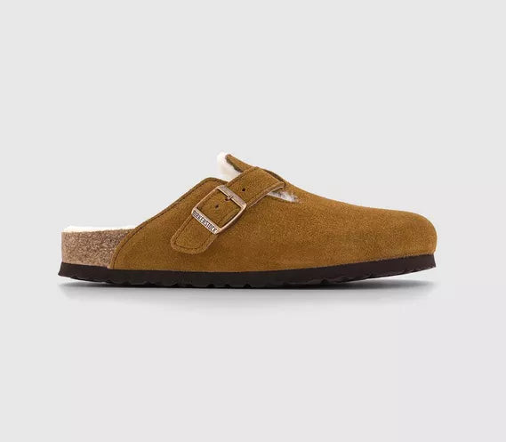 Womens BIRKENSTOCK Boston Shearling Clogs Mink UK Size 5.5 EU39