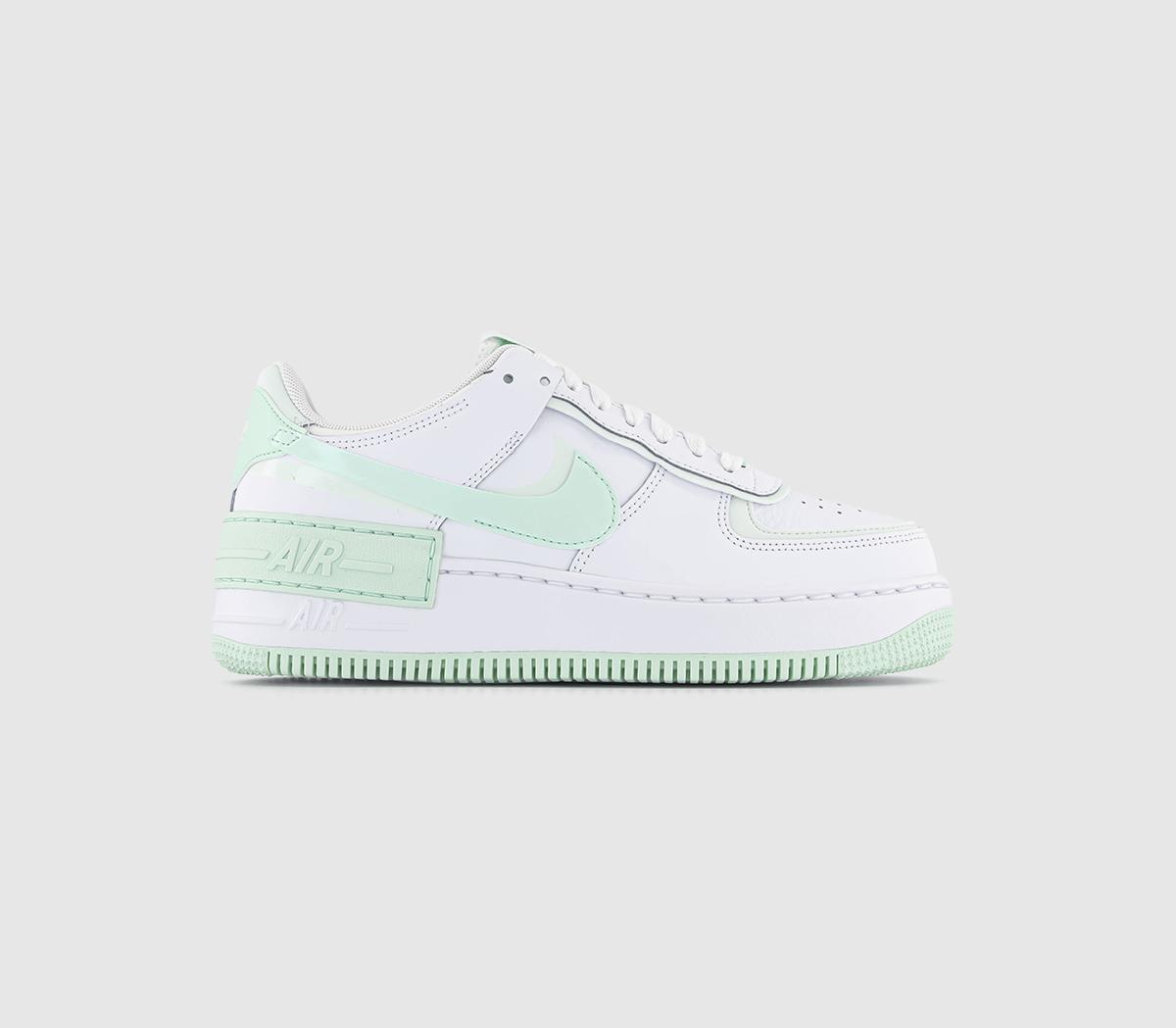 Nike Air Force 1 Trainers Shadow White Mint Foam Barely Green