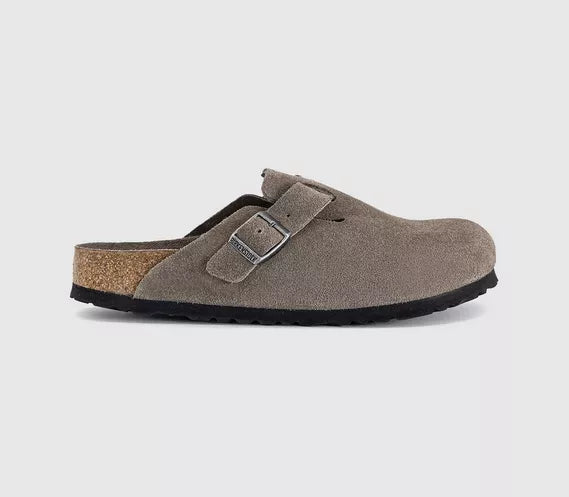 Womens BIRKENSTOCK Boston Clog Concrete Grey Suede UK Size 7 EU40