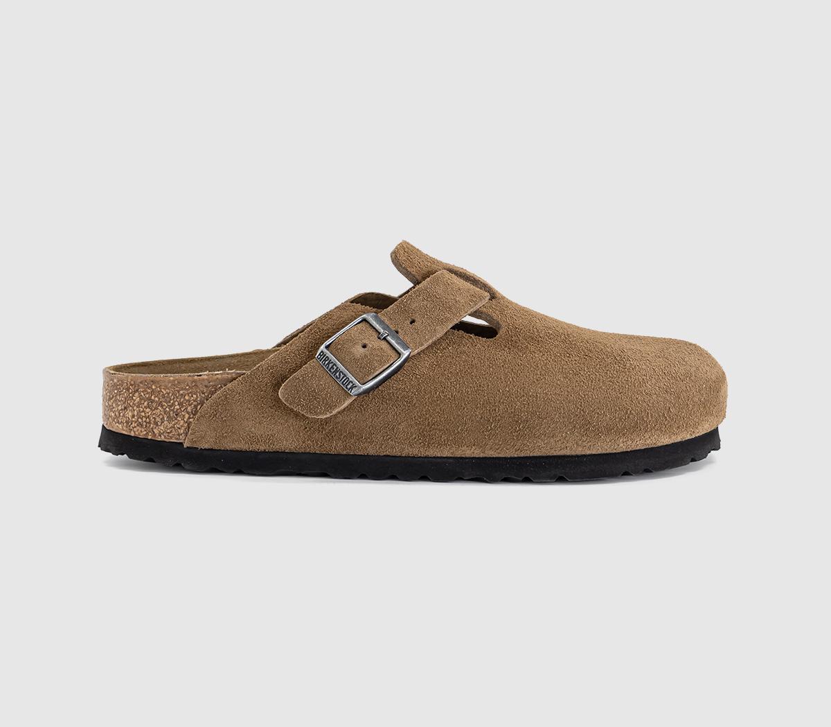 Womens BIRKENSTOCK Boston Clogs Dark Tea Suede