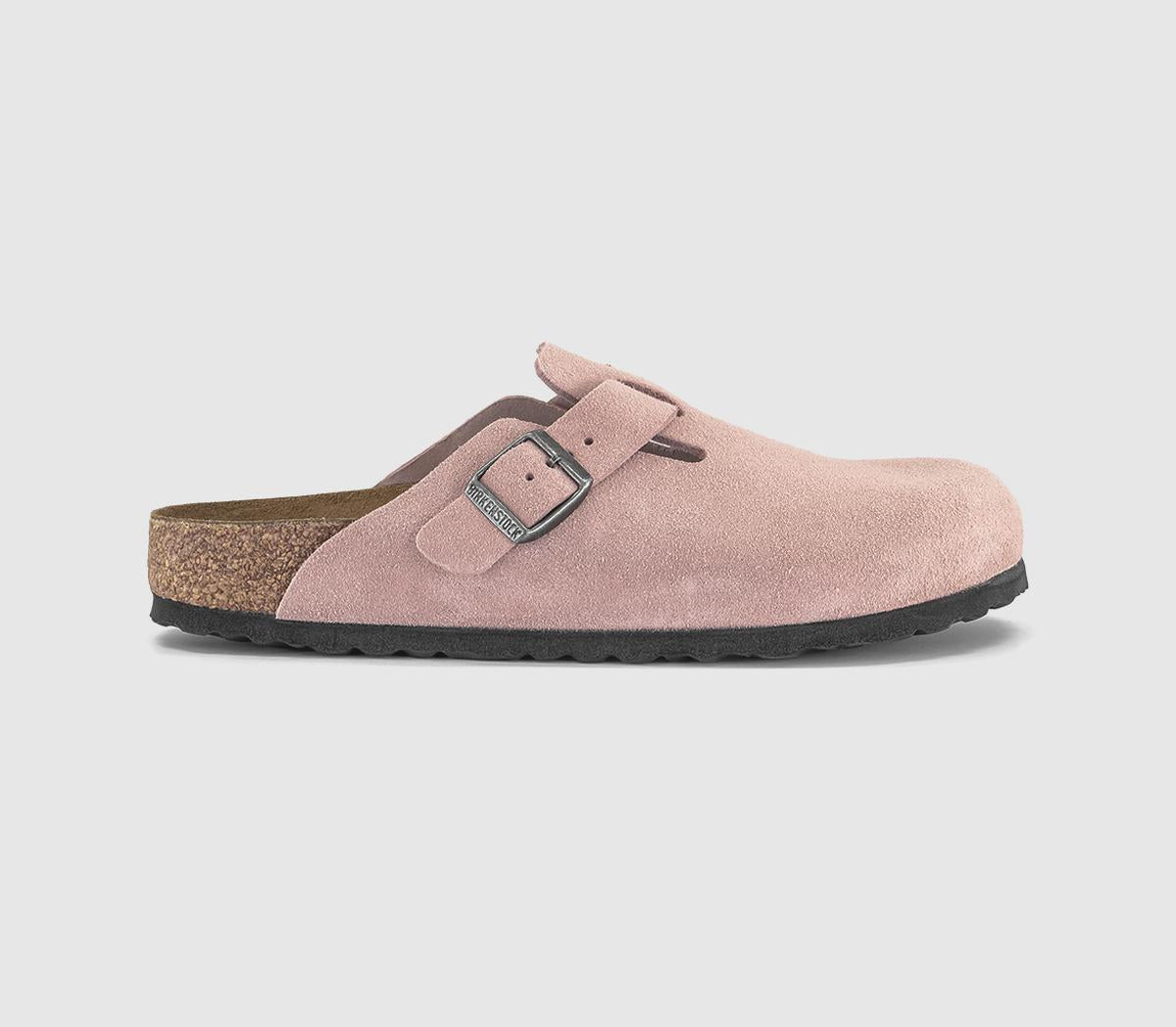 Womens BIRKENSTOCK Boston Clogs Pink Clay Suede