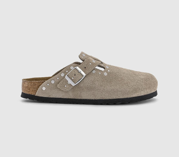 Womens BIRKENSTOCK Boston Clogs Taupe Rivet
