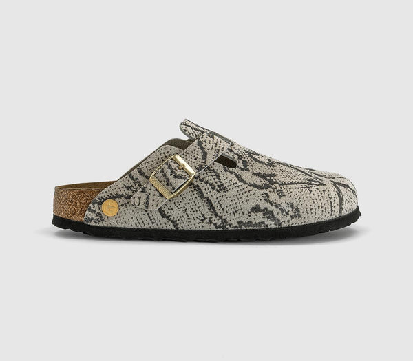 Womens BIRKENSTOCK Boston Clogs Snake Oyster