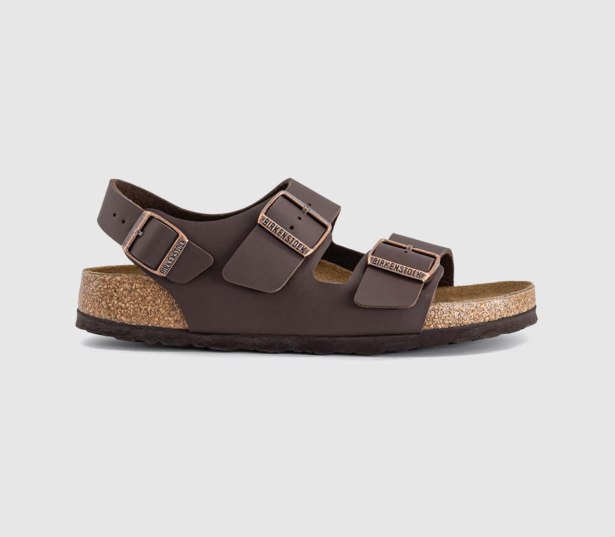 Womens BIRKENSTOCK Milano Sandals Dark Brown Bf