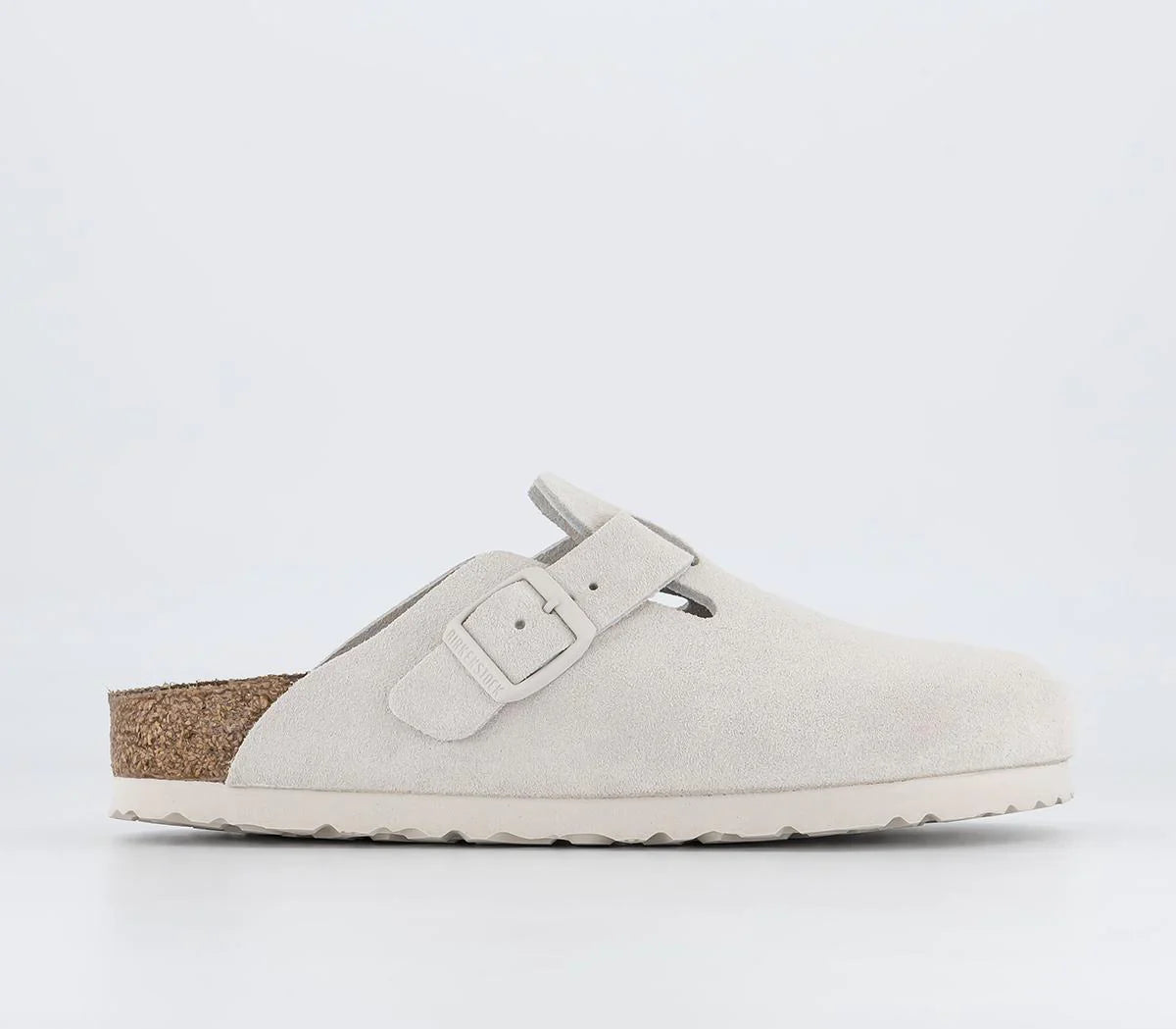 Womens BIRKENSTOCK Boston Clogs Antique White Suede UK Size 7 EU40