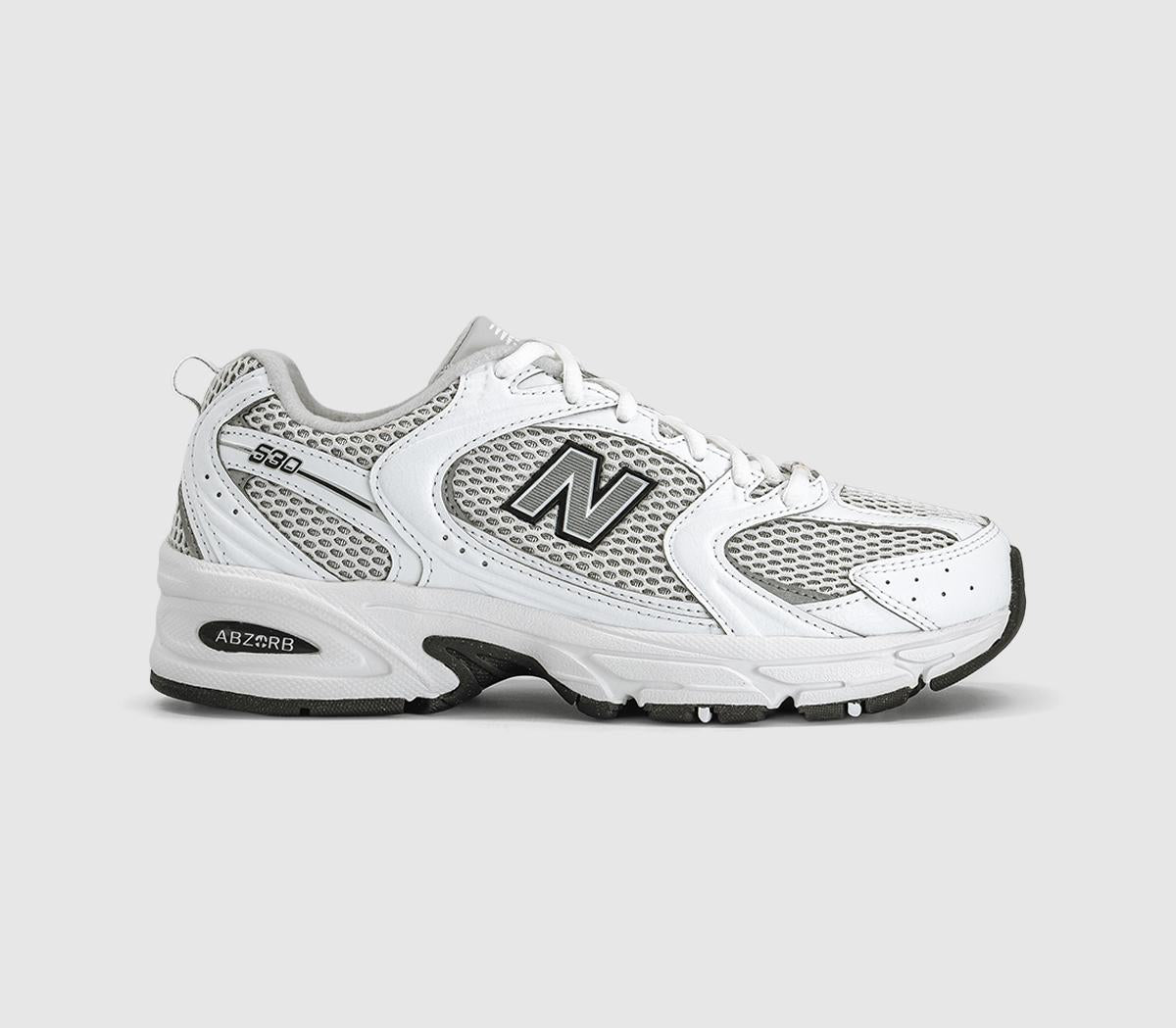 New Balance 530 Trainers White Silver Metallic Black