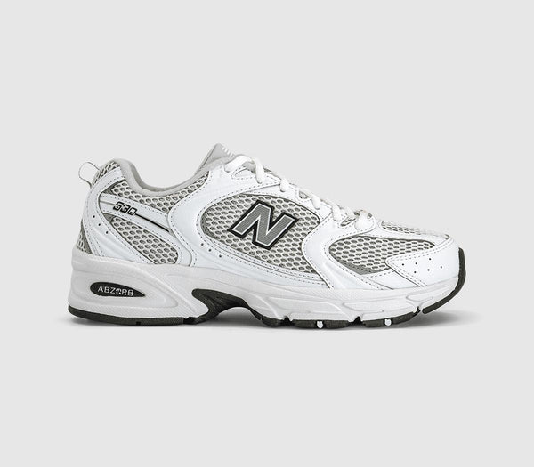 New Balance 530 Trainers White Silver Metallic Black
