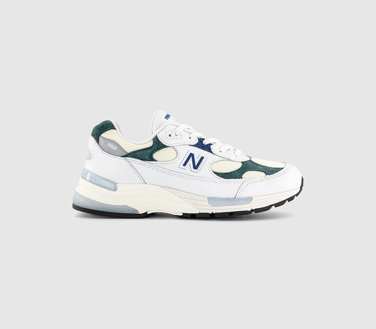New Balance M992 Trainers White Green Blue