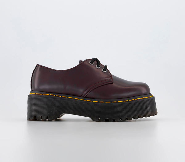 Womens Dr. Martens 1461 Quad 3 Eye Shoes Burgundy Smooth