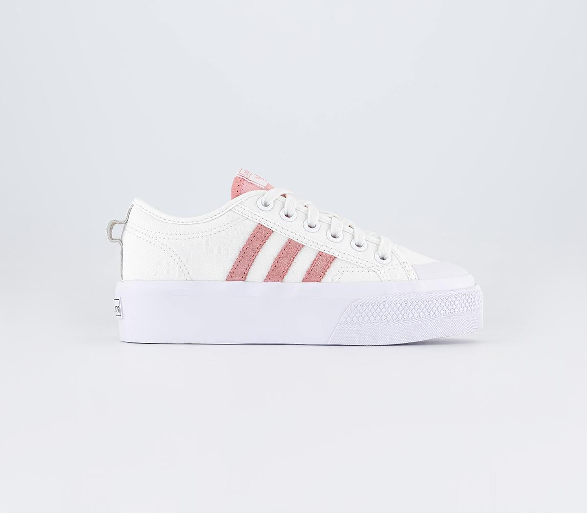 adidas Nizza Platform White Clear Pink White Uk Size 6