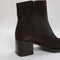 Womens OFFICE Annabella Square Toe Leather Block Heel Boots Brown Suede UK Size 5