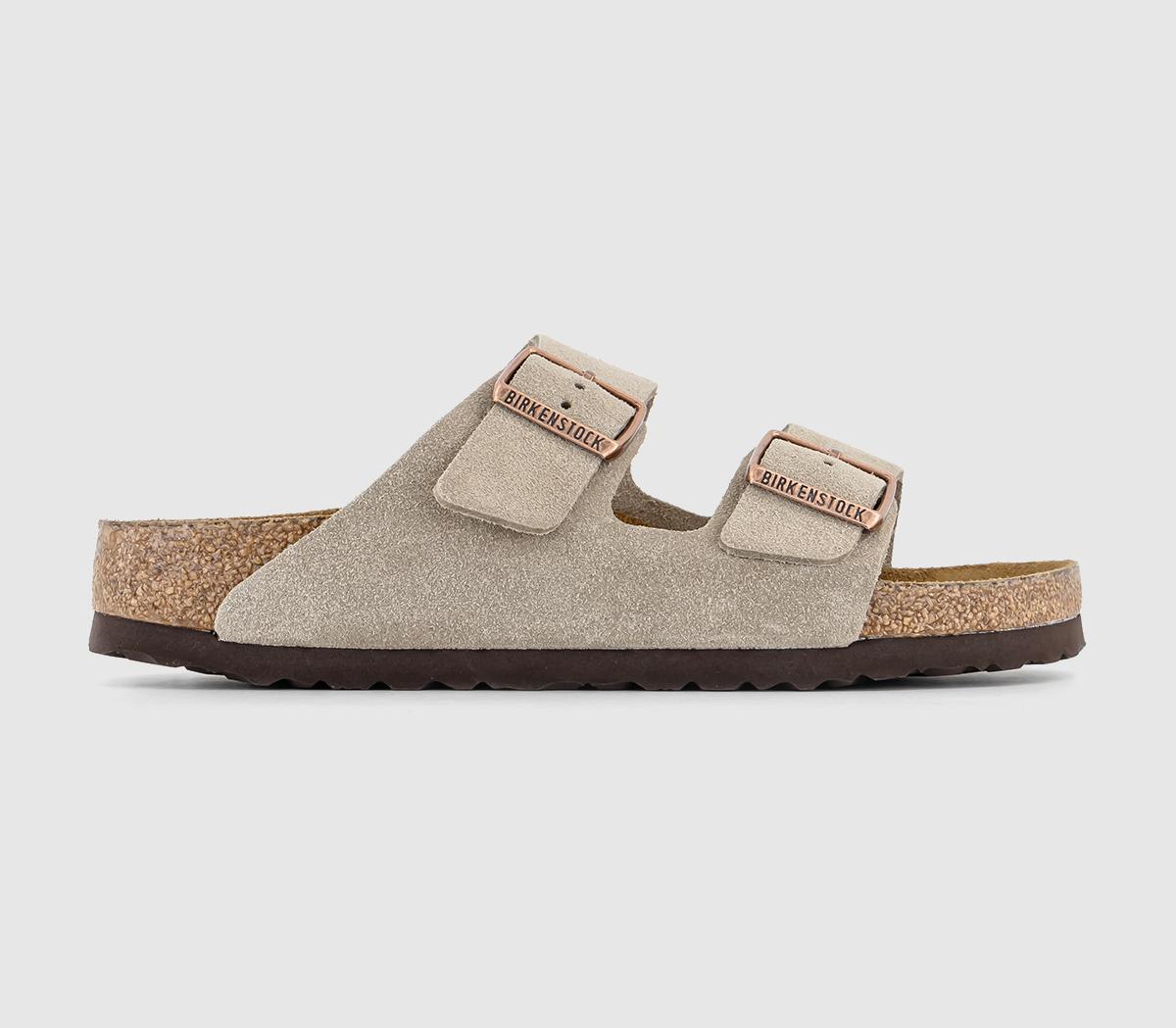 Womens BIRKENSTOCK Arizona Two Strap Sandals Suede Taupe UK Size 5.5 EU39