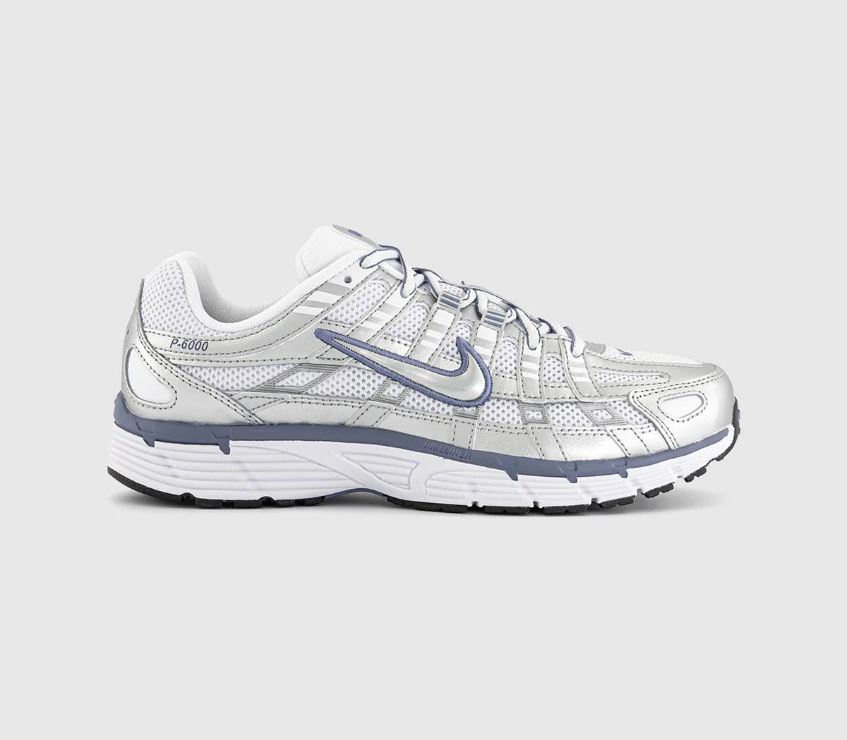 Nike P-6000 Trainers Metallic Silver World Indigo White Black UK Size 5