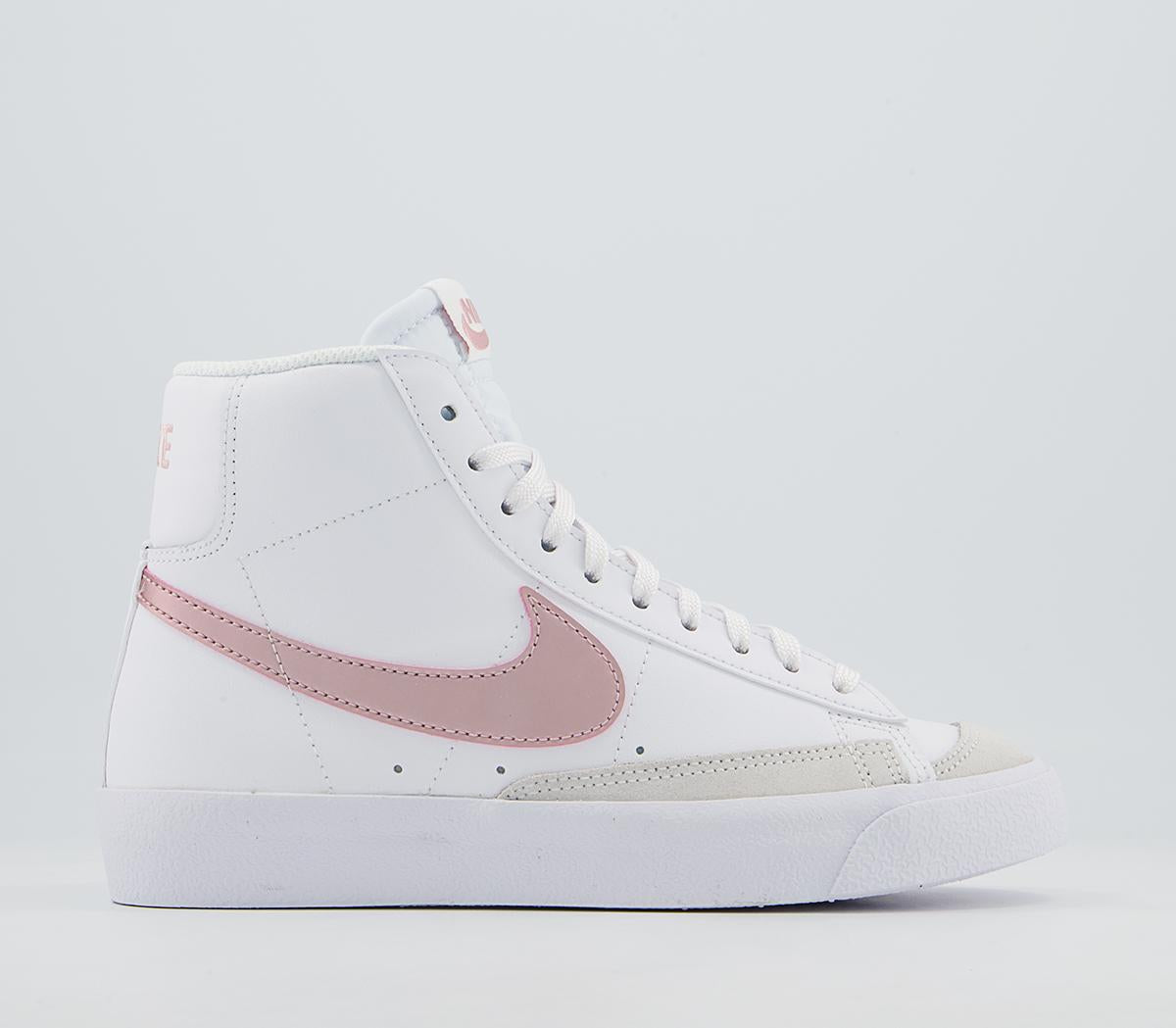 Odd Sizes - Kids Nike Blazer Mid '77 Gs White Pink Glaze - UK Sizes Right 5/Left 5.5