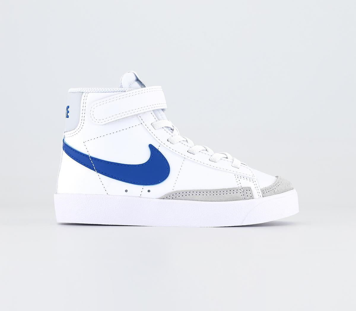 Odd Sizes - Kids Nike Blazer Mid '77 PS White Game Royal Pure Platinum - UK Sizes Right 11.5/Left 12