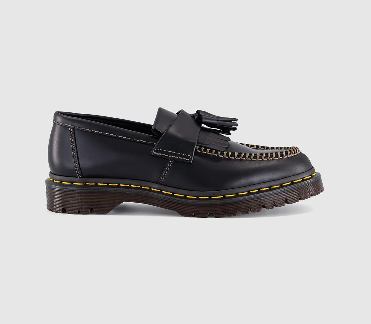 Mens Dr. Martens Adrian Loafers Black Whipstitch