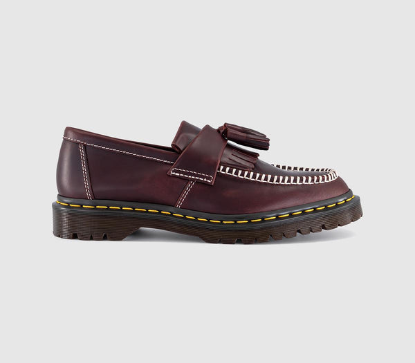 Mens Dr. Martens Adrian Men's Loafers Cherry Red Whipstitch