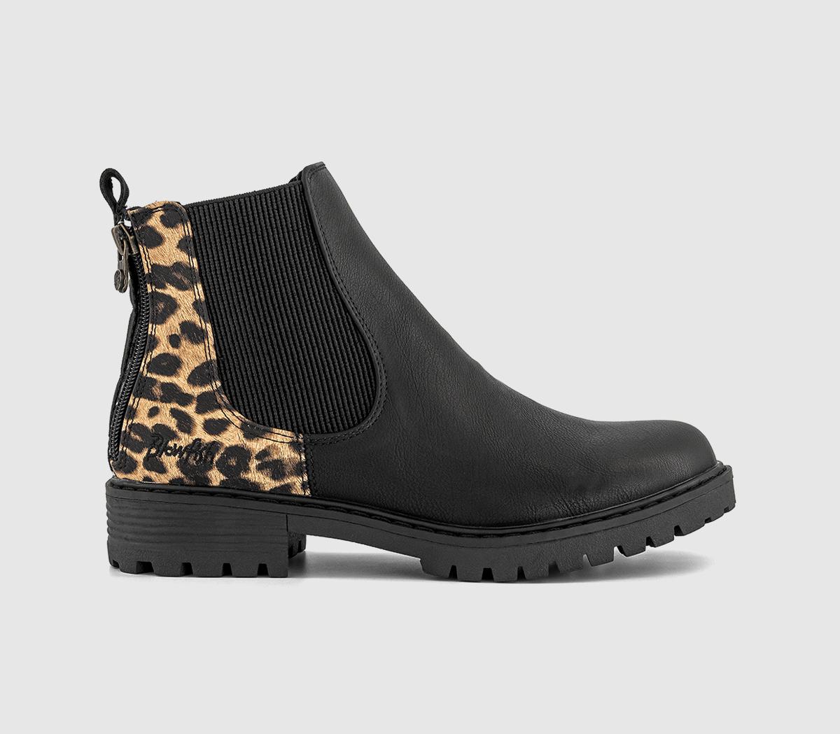 Womens Blowfish Malibu Raffal Chelsea Boots Black Leopard