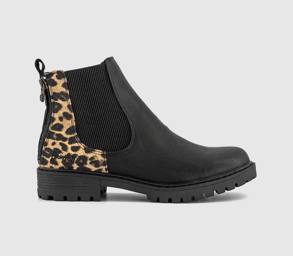 Womens Blowfish Malibu Raffal Chelsea Boots Black Leopard