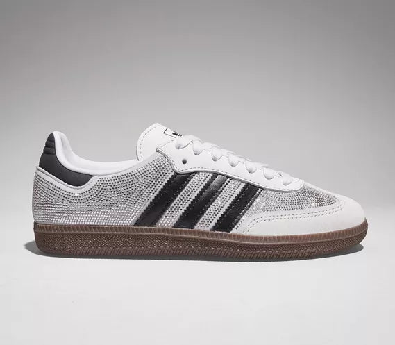 adidas Samba OG Trainers Crystal White Black Silver Metallic UK Size 7.5