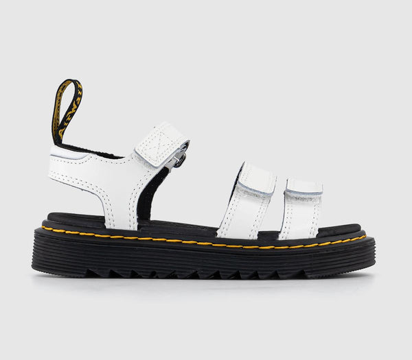 Odd Sizes - Kids Dr. Martens Klaire Sandals Jnr White - UK Sizes Right 1youth/Left 13youth