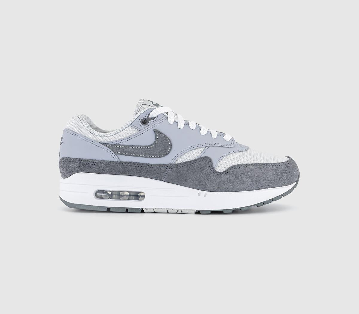 Nike Air Max 1 Trainers Photon Dust Smoke Grey Wolf Grey White