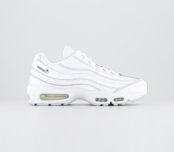 Nike Air Max 95 White Metallic Silver Summit White Sail Pure Platinum Uk Size 9