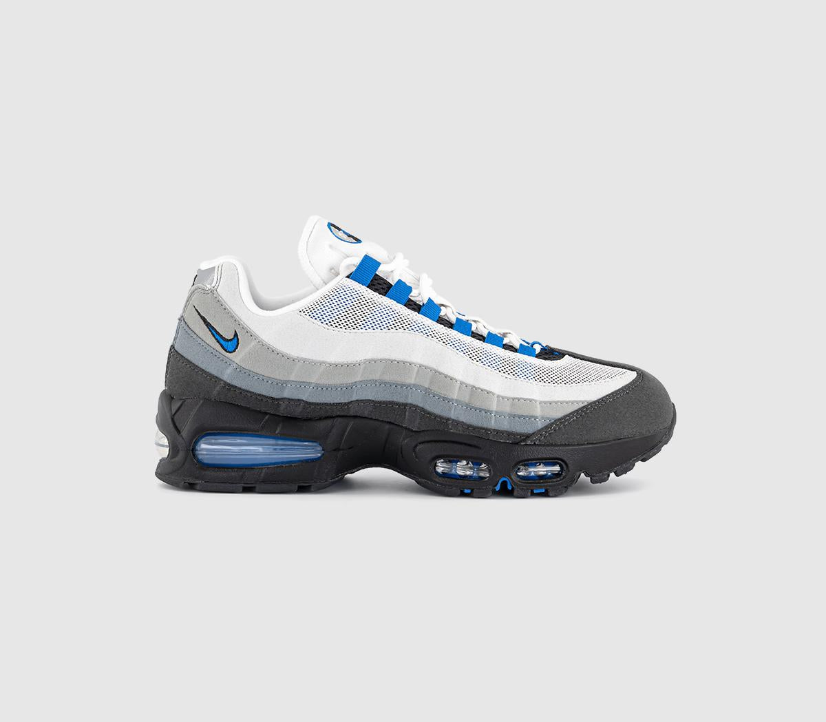Nike Air Max 95 Trainers White Blue Spark Neutral Grey Medium Grey