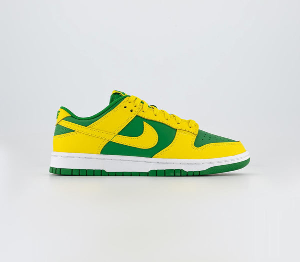 Nike Dunk Low Trainers Apple Green Yellow Strike White