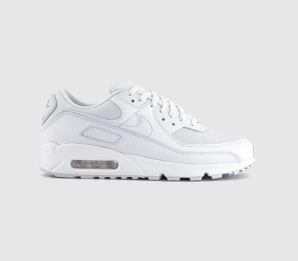  Nike Air Max 90 Trainers White White White Wolf Grey Uk Size 11