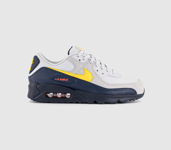 Nike Air Max 90 Trainers Neutral Grey Tour Yellow Obsidian