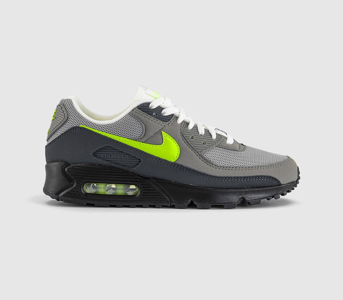 Nike Air Max 90 Trainers Black Neon Yellow Anthracite