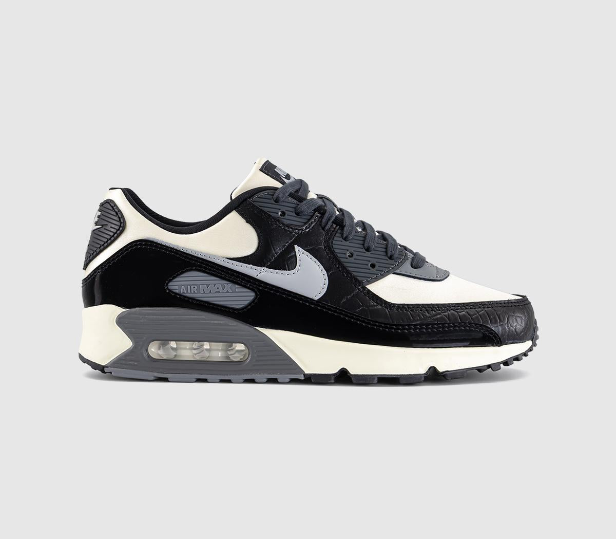 Nike Air Max 90 Trainers Sail Light Smoke Grey Black Anthracite Smoke Grey