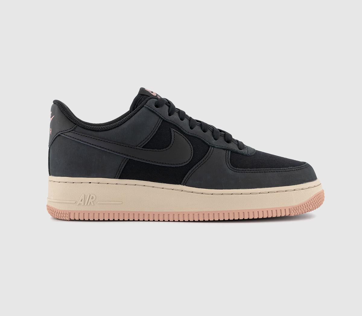 Nike Air Force 1 07 Black Black Red Stardust Sanddrift