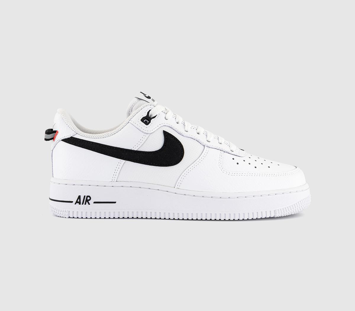Nike Air Force 1 07 Trainers White Black Bright Crimson UK Size 8