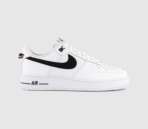 Nike Air Force 1 07 Trainers White Black Bright Crimson UK Size 8