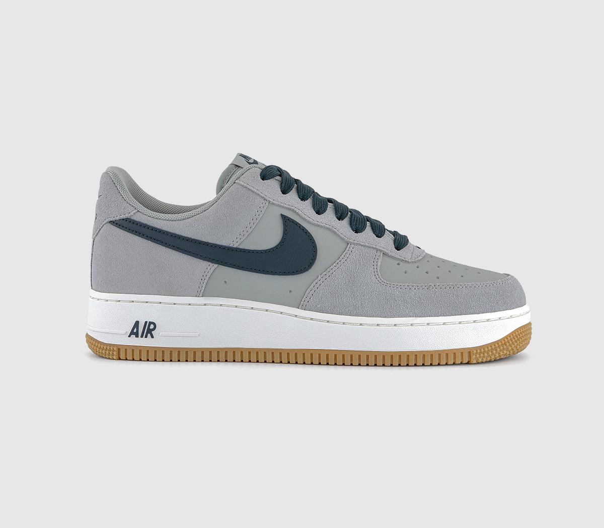 Nike Air Force 1 07 Trainers M Light Smoke Grey Armory Navy