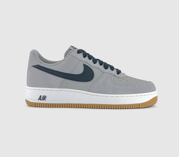 Nike Air Force 1 07 Trainers M Light Smoke Grey Armory Navy