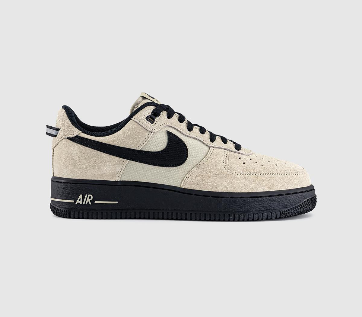 Mens Nike Air Force 1 07 Trainers Desert Khaki Black Light Khaki - OFFCUTS SHOES by OFFICE