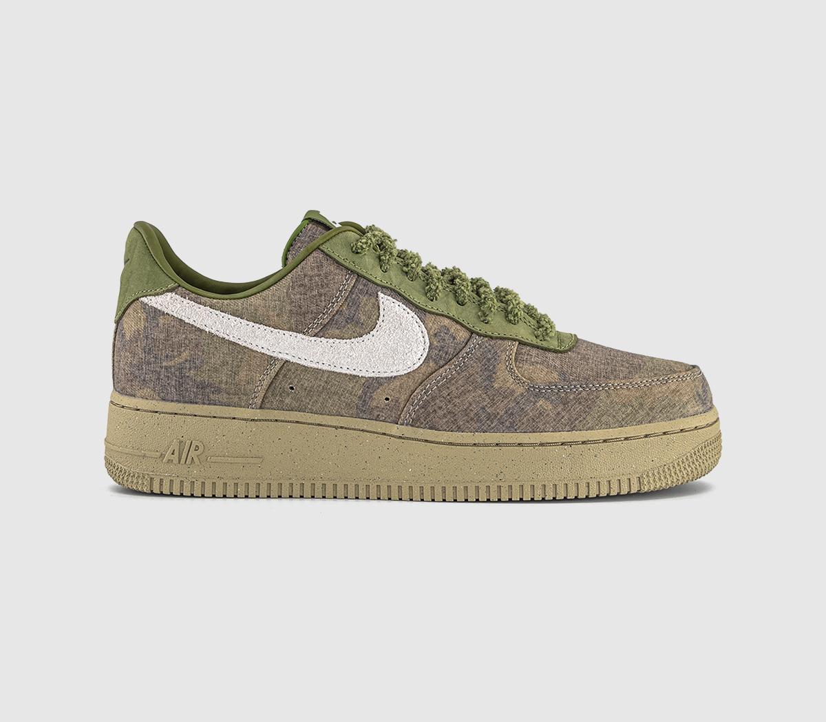 Nike Air Force 1 Trainers Asparagus Wheat Grass Aluminum Phantom Black Qs