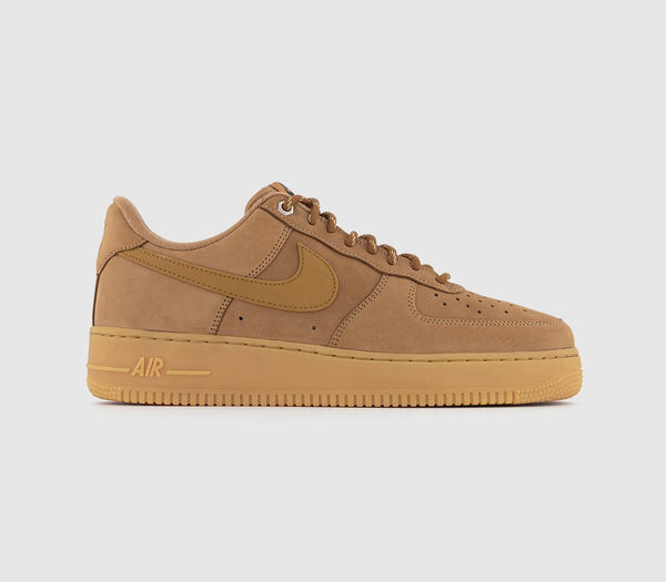 Nike Air Force 1 07 Trainers Flax Wheat Gum Light Brown UK Size 12